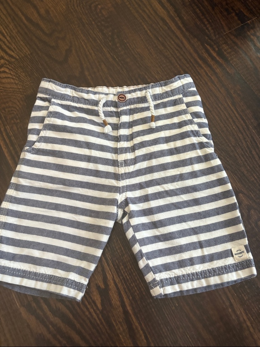 H&M Navy & White Striped Nautical Sailor Rope Shorts sz 6-7 eur 122